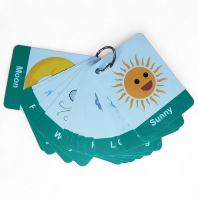 Weather Flash Cards – Toddler Learning Cards for Early Language Development