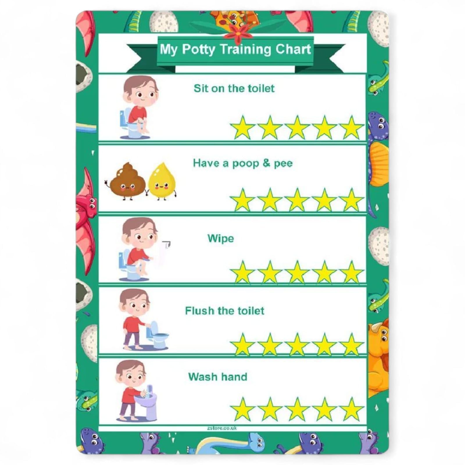 Potty Training Reward Chart For Boys Blue Sticker – Z Store