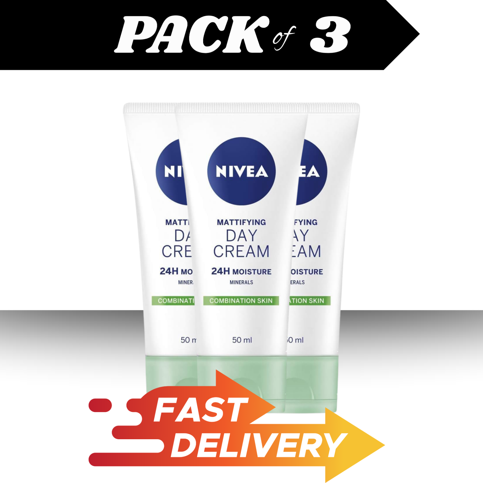 NIVEA Oil Free Moisturising Day Cream 50ml x3 | Oily & Combination Skin Care by NIVEA