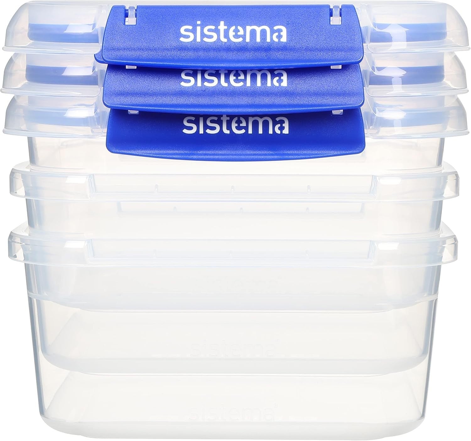 Sistema Food Storage Containers 1.15L 3 Pack BPA Free Airtight Clear by Sistema