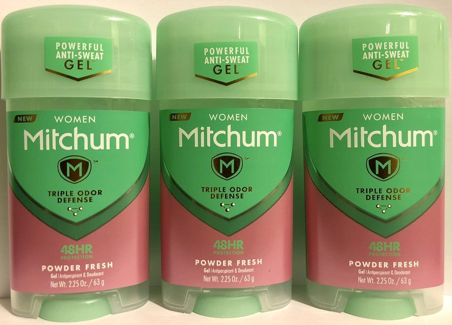 Mitchum Women Power Gel Deodorant 2.25oz Pack of 3 - Powder Fresh, All-Day by Mitchum
