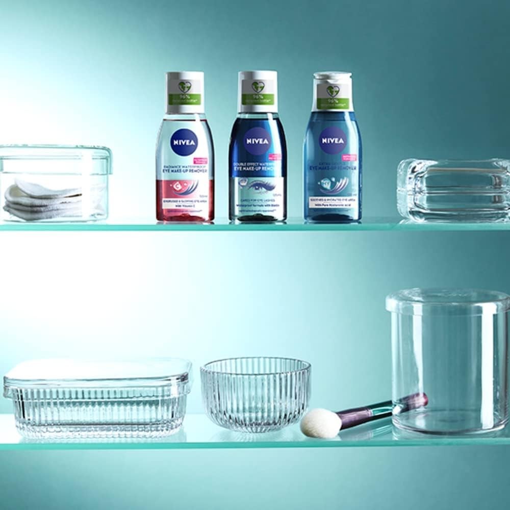 NIVEA Waterproof Eye Make Up Remover Gel Radiance 125ml Sensitive Skin Pink by NIVEA