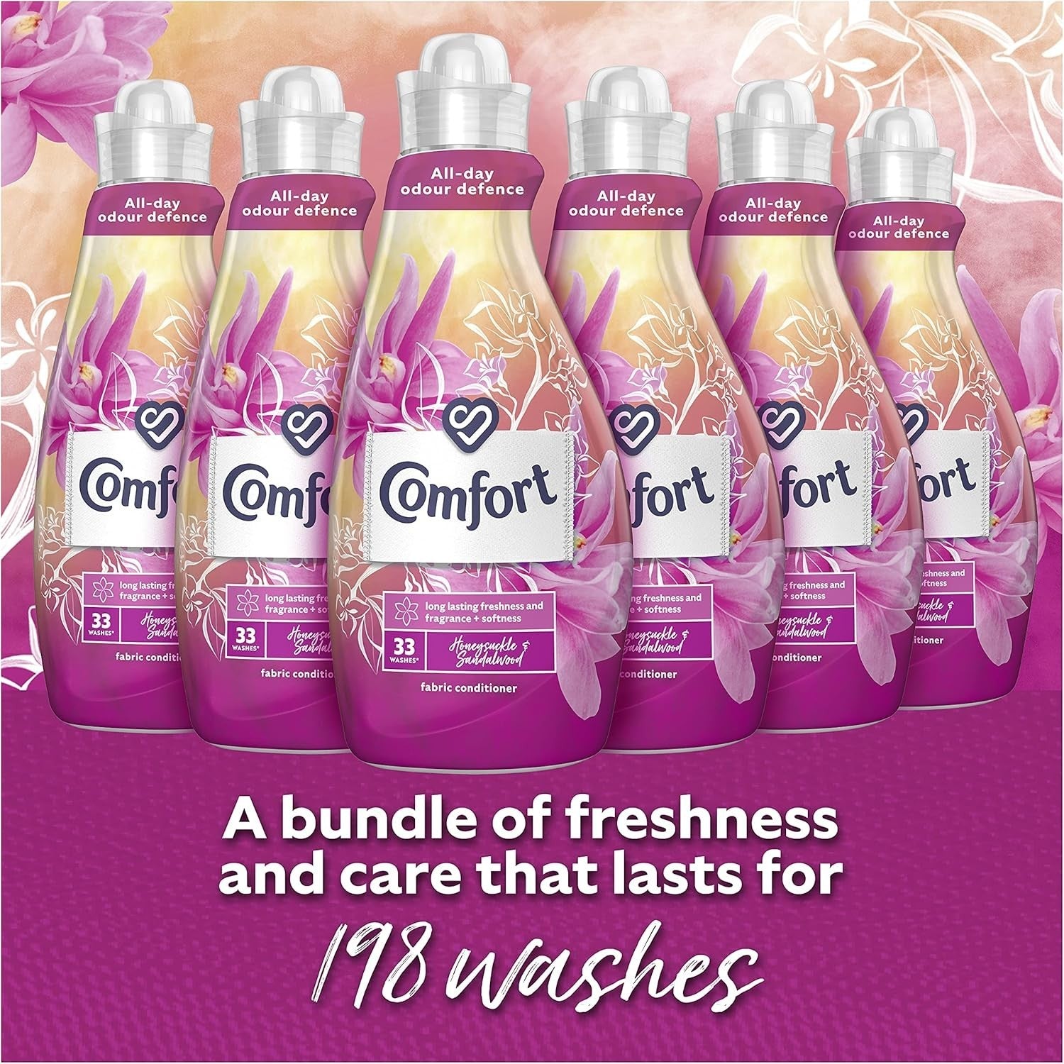 Comfort Honeysuckle & Sandalwood Fabric Conditioner 33 Washes x 6 Pack, 1.16L by Comfort