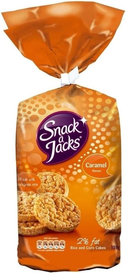 Caramel Rice Cakes – Jumbo Gluten Free Snacks | Low Fat Sweet Treats by Snack A Jacks