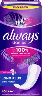 Always Pantyliners Extra Protect Long Plus Fresh 40 Pack Daily Freshness Liners by Always