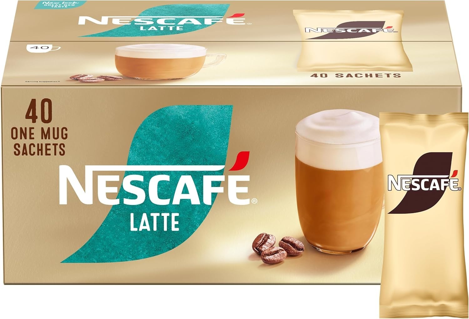 NESCAFÉ Latte Instant Coffee Sachets 40 x 18g Creamy Coffee Shop Style Drink by NESCAFÉ
