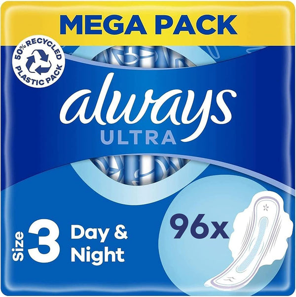 Always Ultra Night Sanitary Towels Size 3 Wings 96 Pads