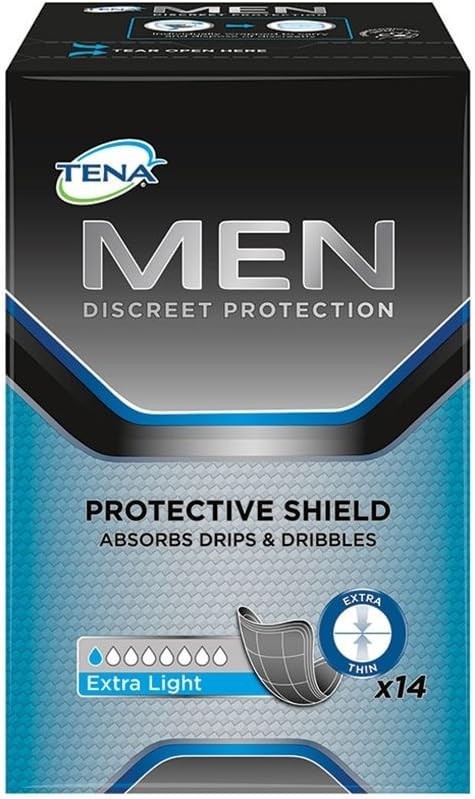 TENA Men Protective Shield Extra Light 14 Pads x 6 Packs (Total 84 Pads) by Tena