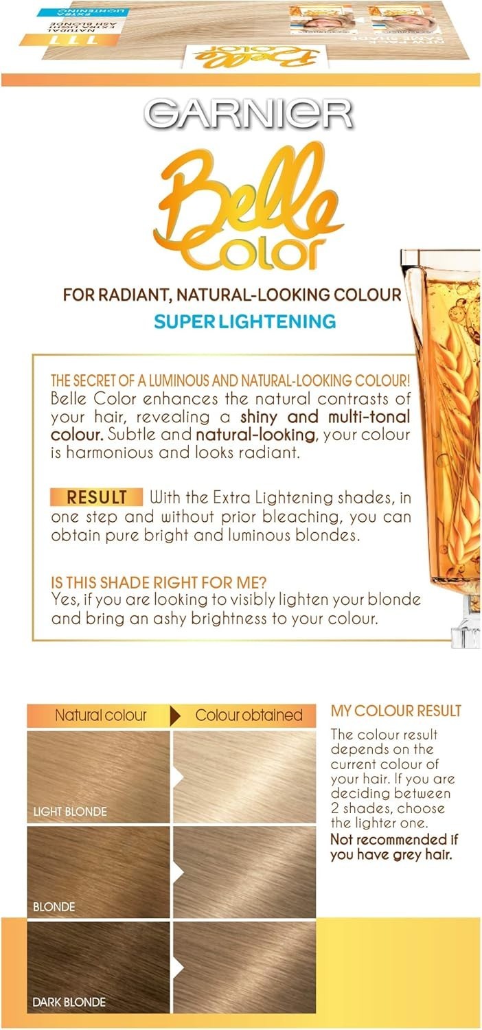 Garnier Belle Color Hair Dye 111 Extra Light Ash Blonde Permanent Pack of 3 by Garnier