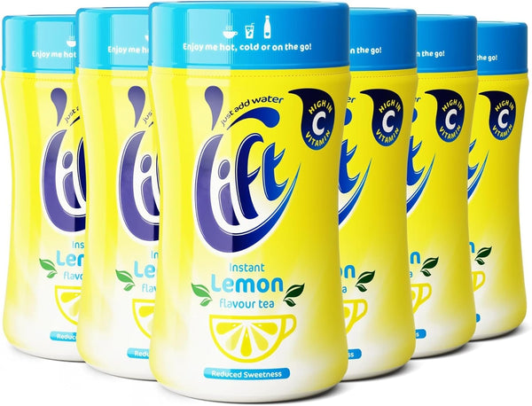 Lift Instant Lemon Reduced Sweetness Tea, 6 Bottles x 165g, Hot or Iced