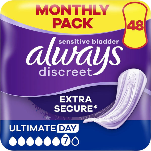 Always Discreet Incontinence Pads Women Day 48 Pack