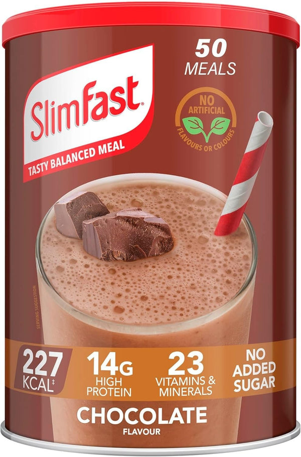 SlimFast Chocolate Meal Replacement Shake, 50 Servings, High Protein, 1.875kg