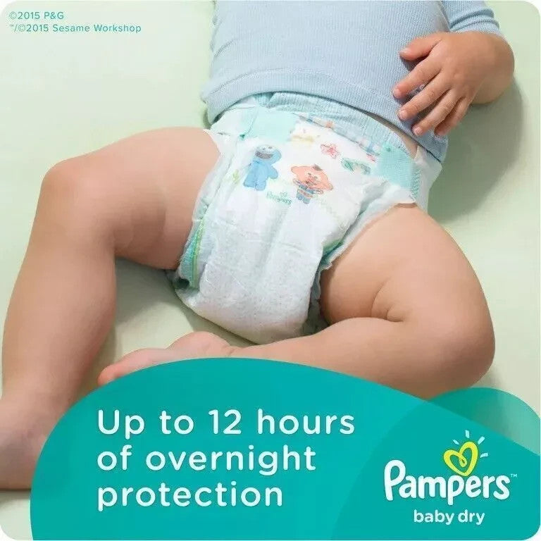 Pampers Baby-Dry Nappy Size 8 17kg+ Jumbo+ Pack 12hr Leak Protection by Pampers
