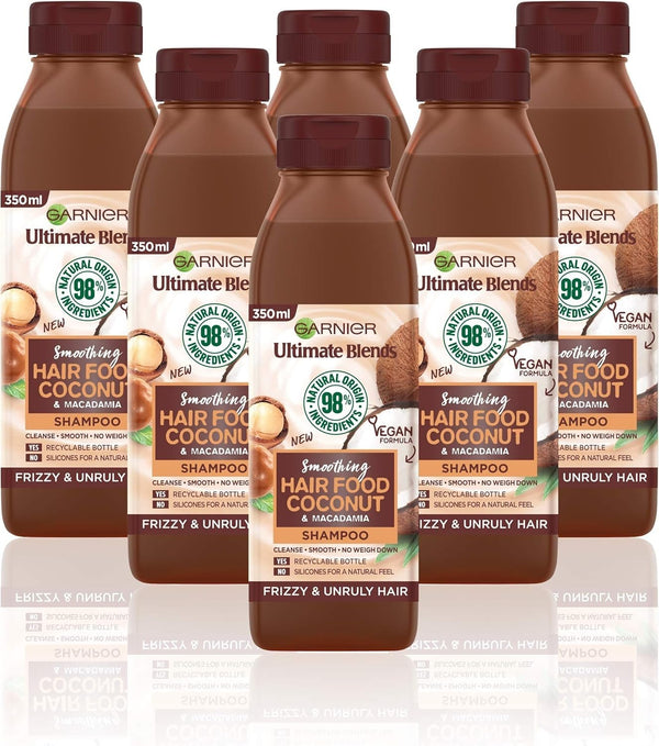 Garnier Ultimate Blends Coconut Shampoo Curly Hair 350ml x6 | Natural Care