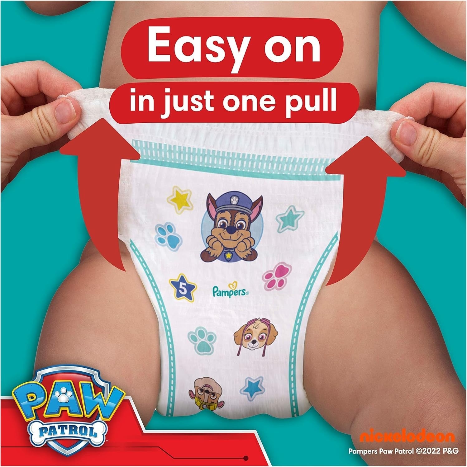 Pampers Baby-Dry Nappy Pants Size 4 Paw Patrol 180 Nappies 9–15kg Leak Guard by Pampers