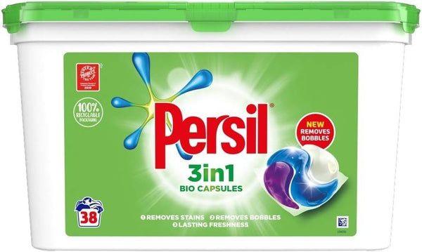 Persil Bio Laundry Capsules – Biodegradable Stain Remover Pods for 38 Washes