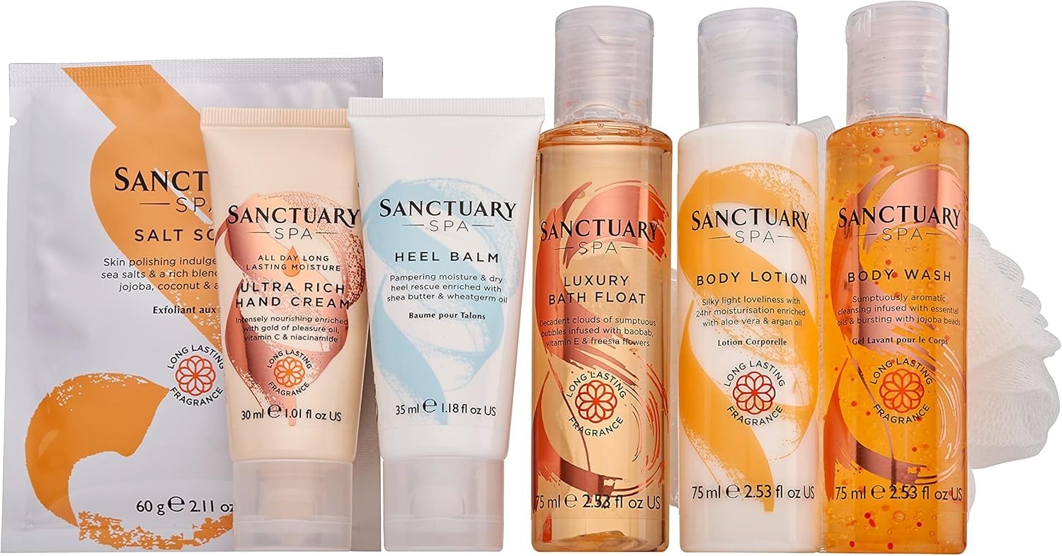 Sanctuary Spa Perfect Pamper Parcel Gift Set for Women | Vegan Skincare 6pcs by Sanctuary