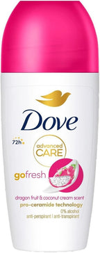 Dove Go Fresh Roll-On Dragon Fruit & Coconut 50ml x12 | 72H Sweat Protection by Dove