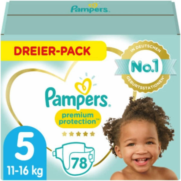 Pampers Premium Diapers Size 5 – Soft Breathable Baby Diapers Pack 78