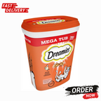Dreamies Chicken Cat Treats Mega Tub 350g – Vitamins, Minerals, Low Calorie by Dreamies