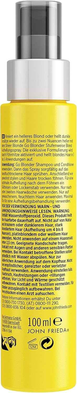 John Frieda Sheer Blonde Go Blonder Lightening Spray 100ml Hair Brightening by JOHN FRIEDA