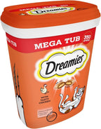 Dreamies Chicken Cat Treats Mega Tub 350g – Vitamins, Minerals, Low Calorie by Dreamies