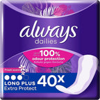 Always Pantyliners Extra Protect Long Plus Fresh 40 Pack Daily Freshness Liners by Always