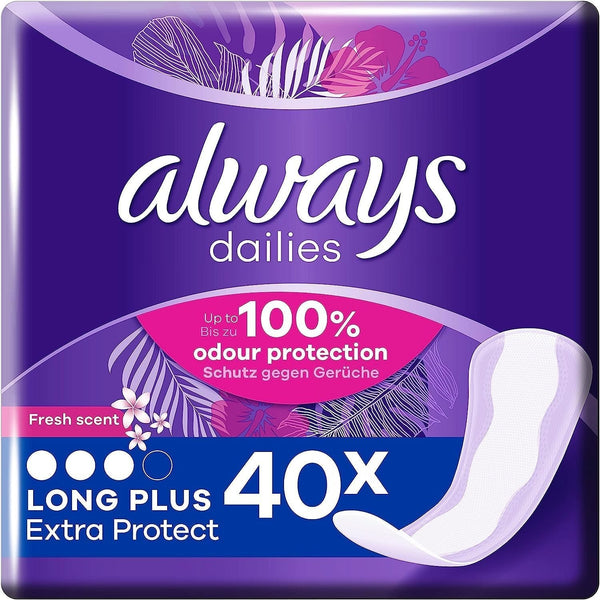 Always Pantyliners Extra Protect Long Plus Fresh 40 Pack