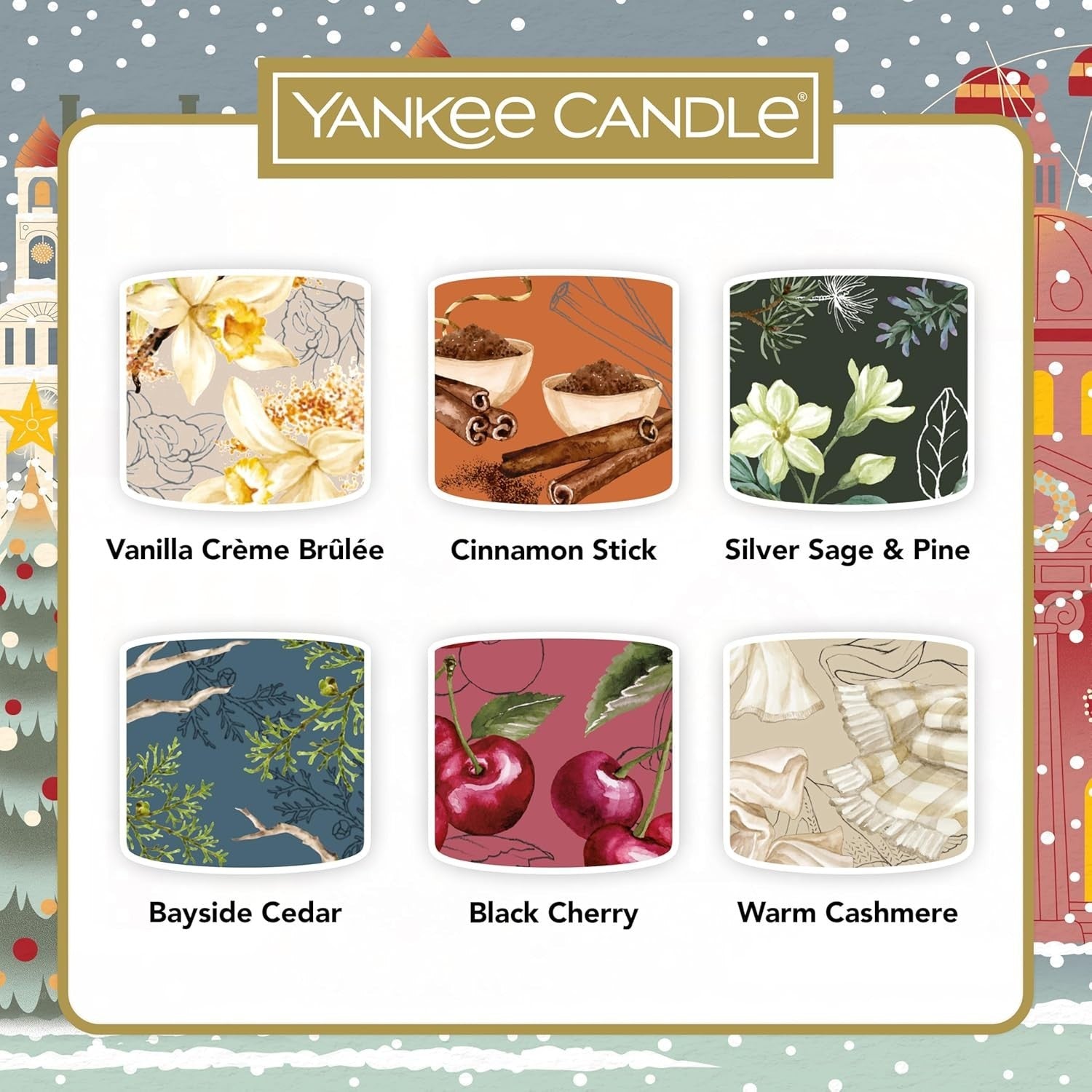 Yankee Candle Christmas Gift 6 Mini Votive Candle Soy Blend Wax Festive Scents by Yankee Candle