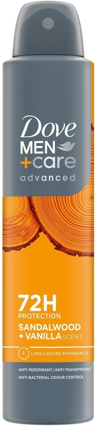 Dove Men+Care Sandalwood & Vanilla Anti-Perspirant Spray 200ml Pack of 3 by DOVE MEN + CARE