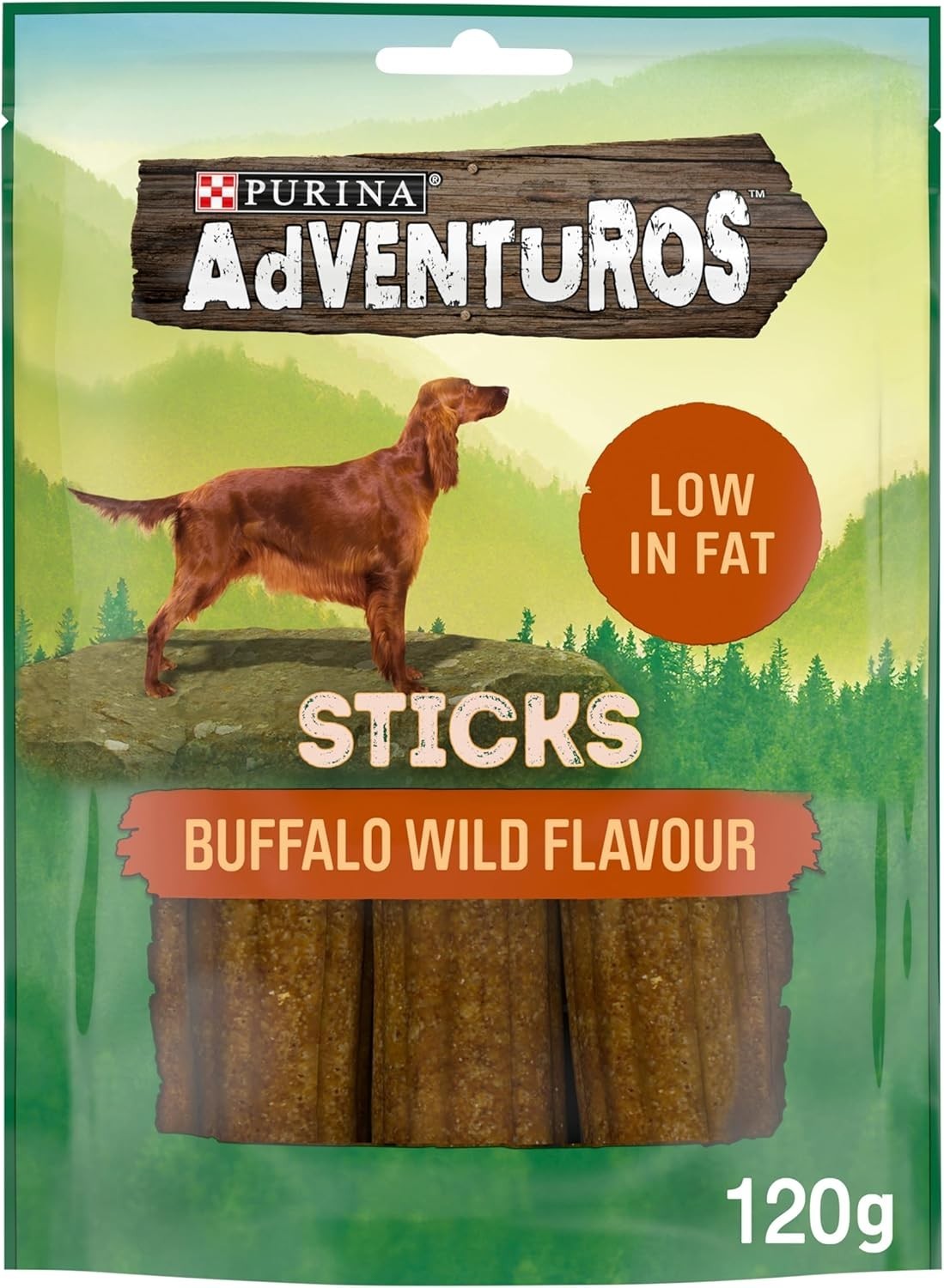 Adventuros Buffalo Dog Treats 120g Sticks Pack 6 Low Fat by Adventuros