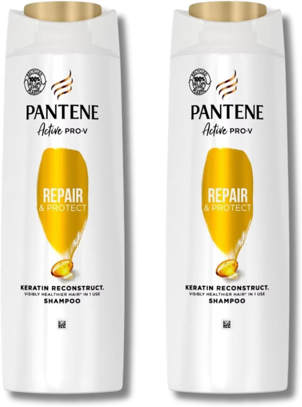 Pantene Repair & Protect Shampoo 400ml x2 Pack Strengthening Pro-V Formula