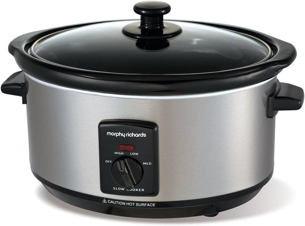 Morphy Richards 3.5L Slow Cooker Brushed Steel 48709 | Compact Family Pot