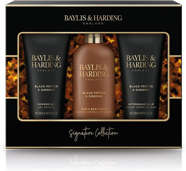 Baylis And Harding Vegan Black Pepper Ginseng Bathing Trio