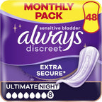 Always Discreet Ultimate Night Incontinence Pads Women 48 Towels, Absorbency 8 by Always Discreet