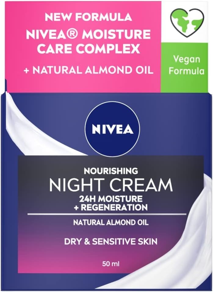 NIVEA Night Cream 50ml x3 | Rich Regenerating Face Moisturiser for Dry Skin by NIVEA