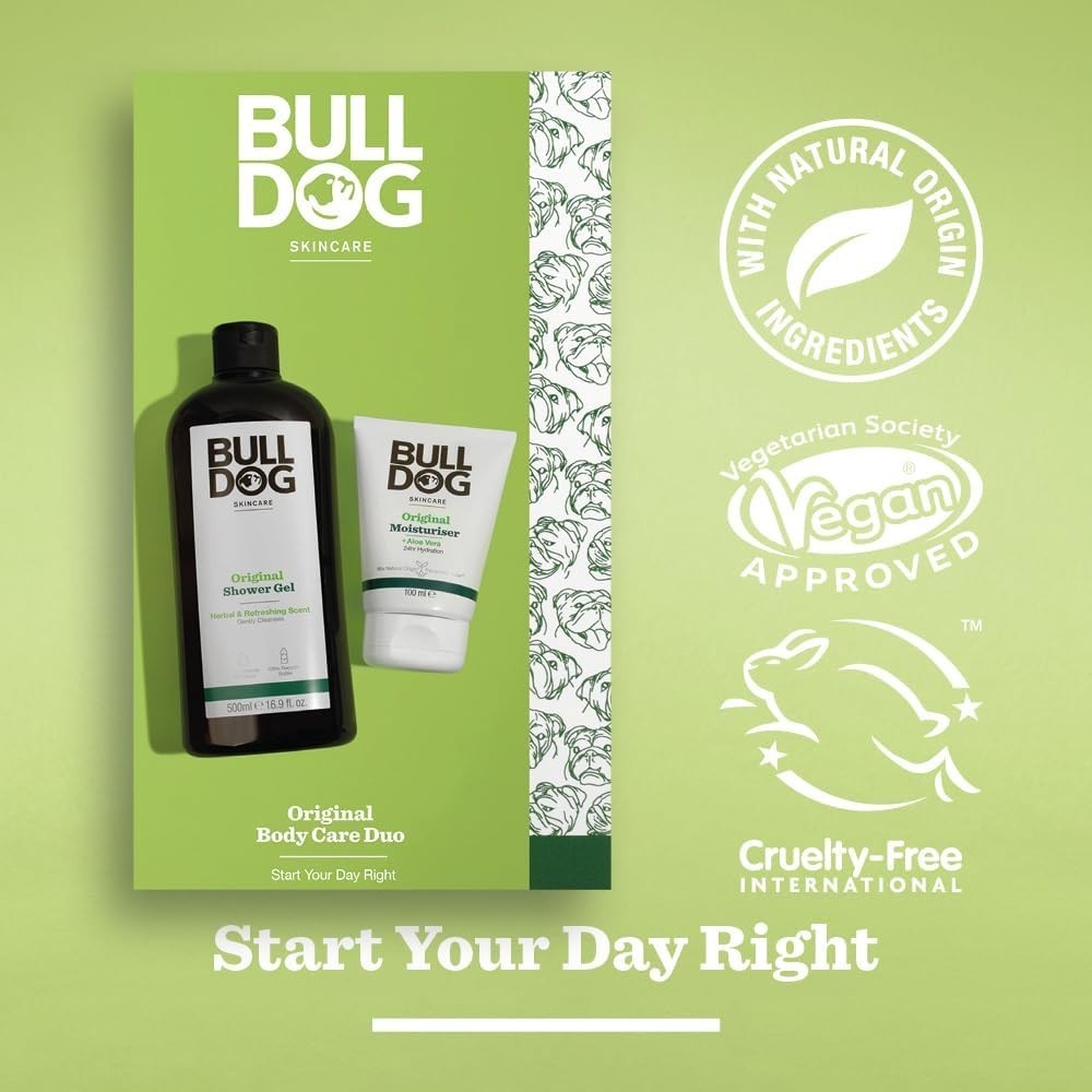 Bulldog Skincare Original Body Care Duo Gift Set | Shower Gel & Moisturiser Men by BULLDOG