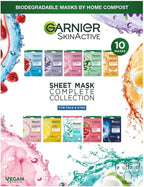 Garnier Sheet Mask Collection Set Face & Eye Masks Hyaluronic Acid Vegan 10pcs by Garnier
