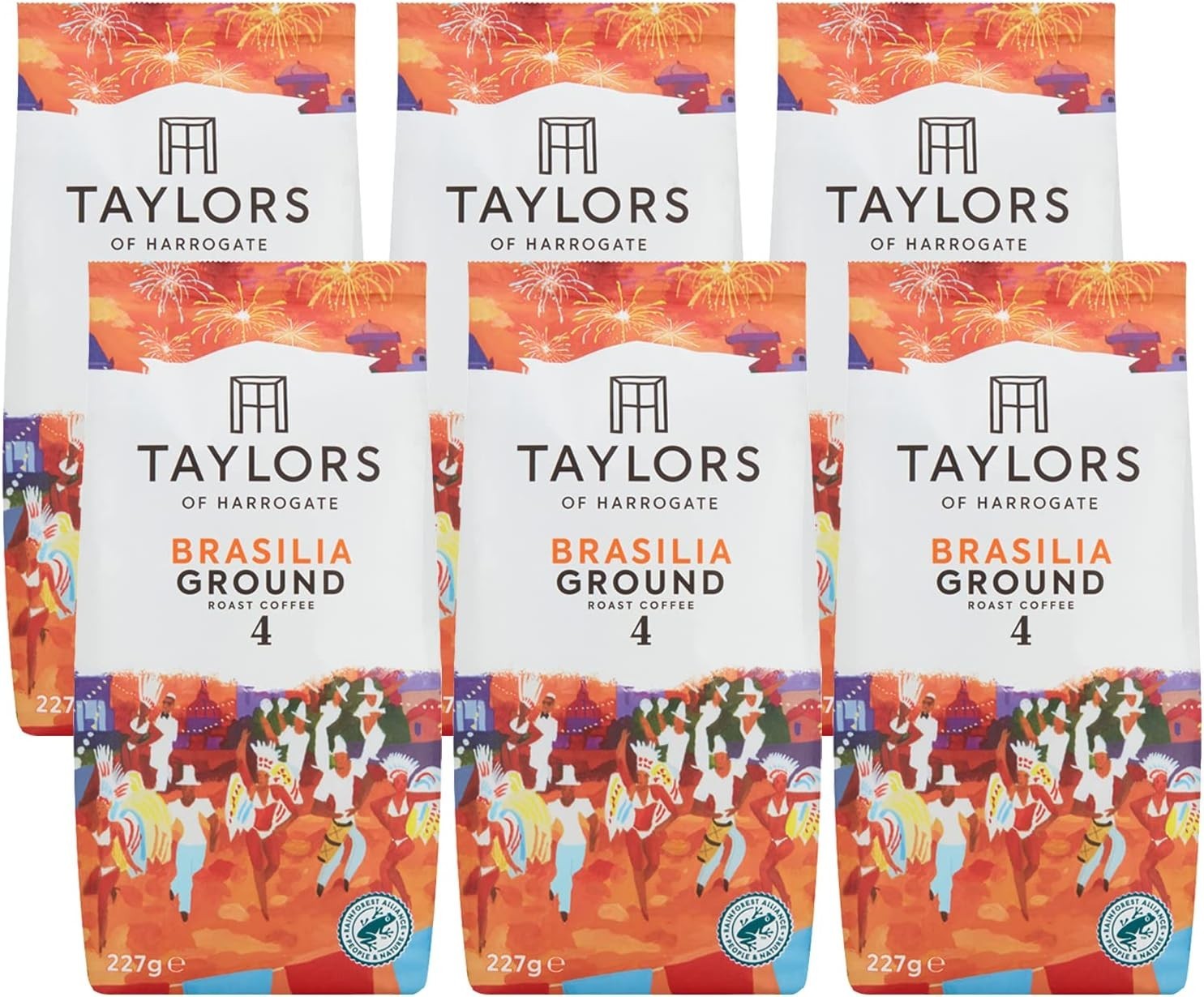Taylors of Harrogate Brasilia Ground Coffee 227g x6 Bags Medium Roast by Taylors of Harrogate