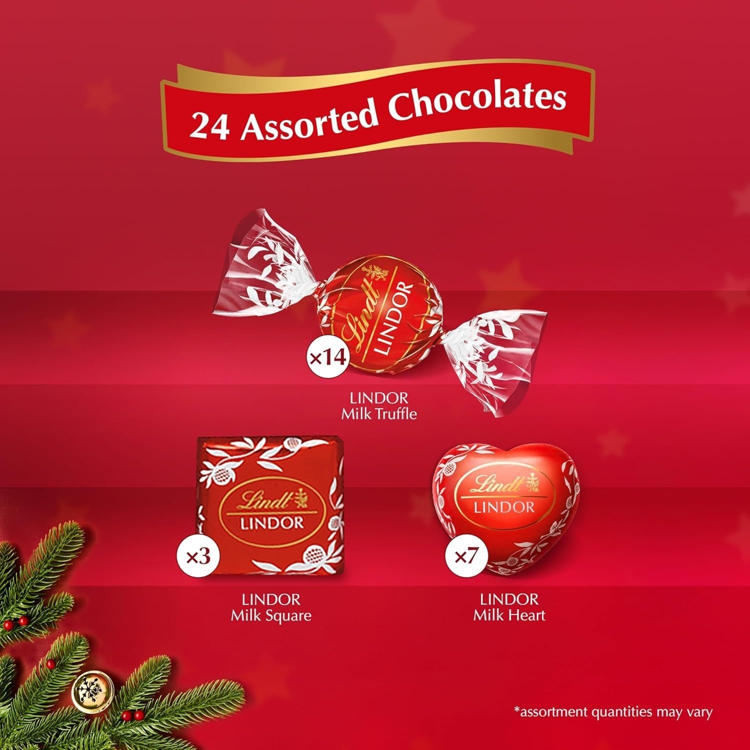Lindt Lindor Milk Chocolate Advent Calendar 300g | Christmas Gift Box by Lindt