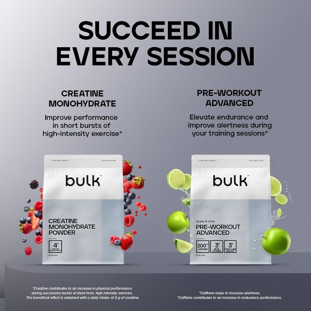 Bulk Pure Whey Protein Isolate Powder 1kg Unflavoured | 33 Servings Shake by Bulk