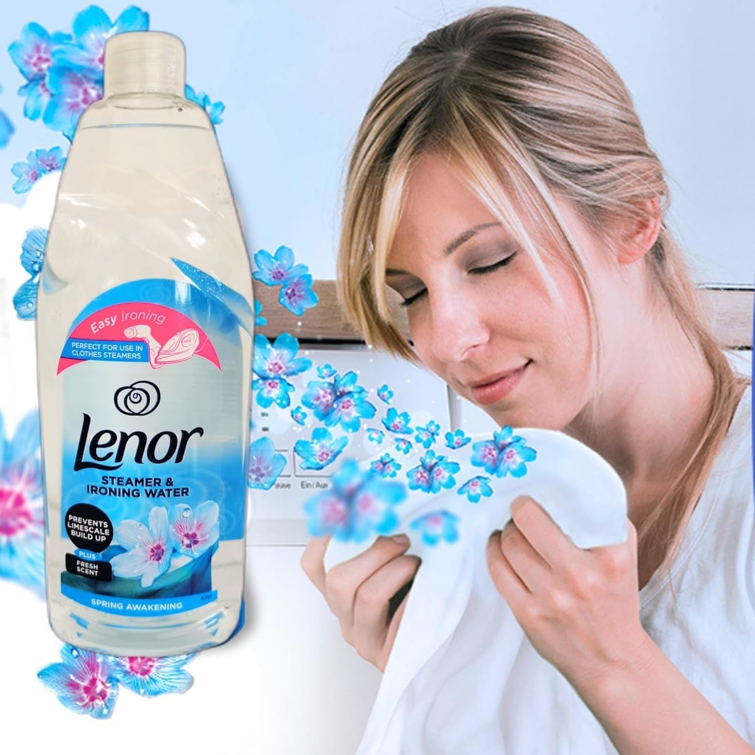 Lenor Ironing Water Spring Awakening 1L | Steamer Fresh Scent & Anti-Wrinkle Aid by Lenor
