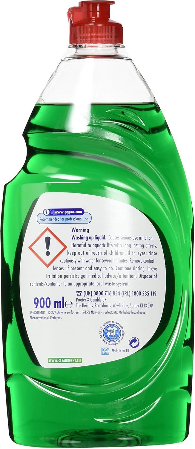 Fairy Washing Up Liquid 6x900ml Pack Unscented Dishwashing Liquid Cleaner by Fairy