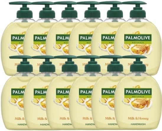 Palmolive Naturals Milk & Honey Liquid Hand Soap 12x300ml Nourishing Multipack by Palmolive