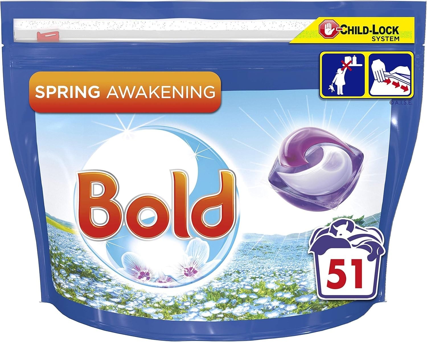 Bold All-in-1 Washing Pods Mountain Spring | Laundry Capsules Fresh Clean 1.23kg by BOLD
