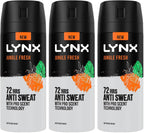 Lynx Jungle Fresh Deodorant Spray for Men 150ml Pack of 3 | 72H Protection by Lynx