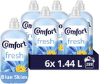 Comfort Blue Skies Fabric Conditioner 6x1.44L, 288 Washes, 100 Days Freshness by Comfort