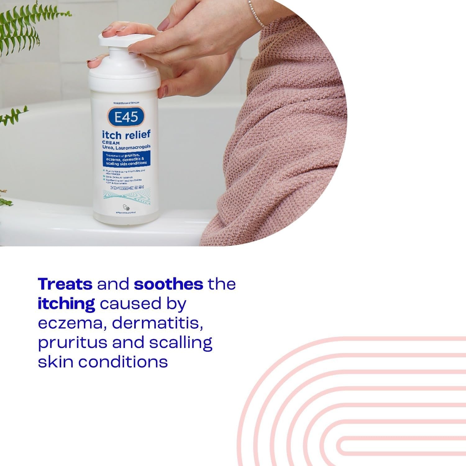 E45 Itch Relief Cream 500g Dual Action Moisturising Treatment for Irritated Skin by E45