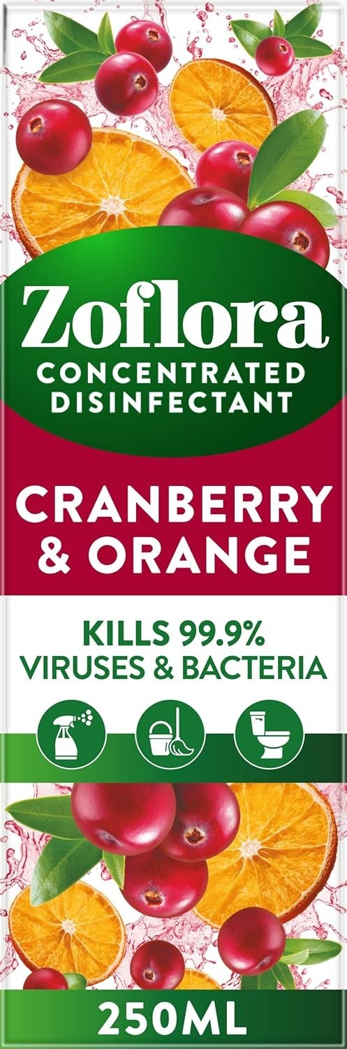 Zoflora Cranberry & Orange Concentrated Disinfectant 250ml Multi-Surface