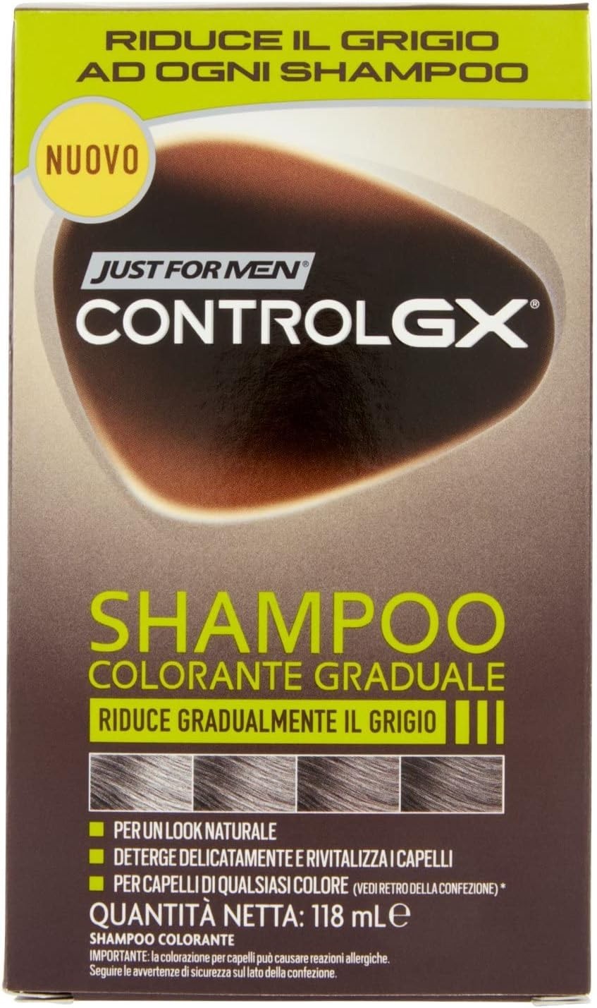 Just For Men Control GX Grey Reducing Shampoo Black 118ml Gradual Hair Colour by Just For MEN